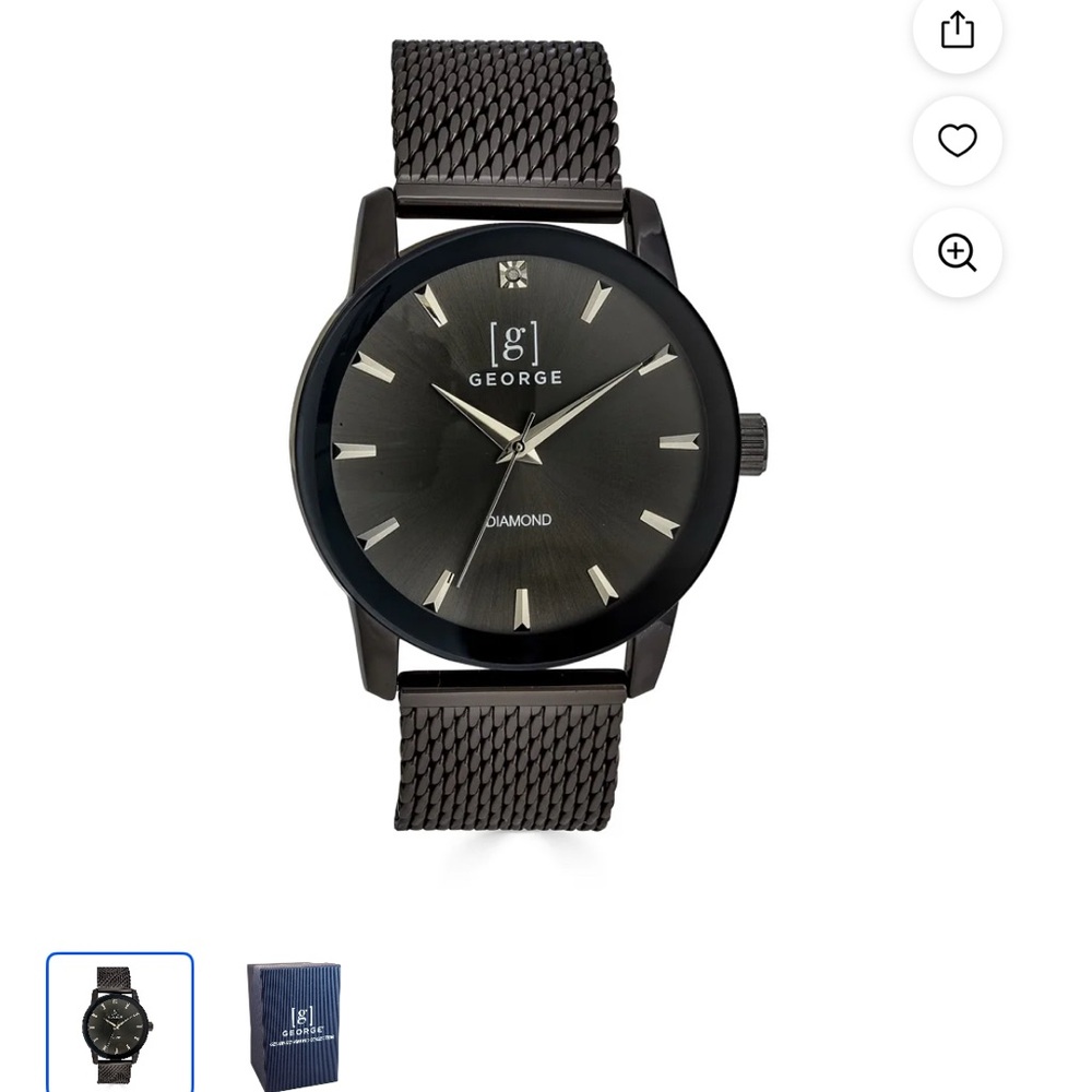 Men's Silver and Black Watch